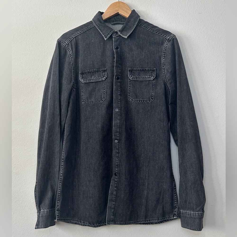 ALLSAINTS Small Denim Shirt  BROADMOOR SHIRT Washed Black